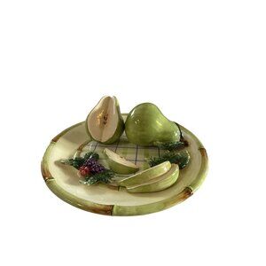 Vintage Bella Casa By Ganz Pear Plate 3D Wall Fruit Kitchen Decorative